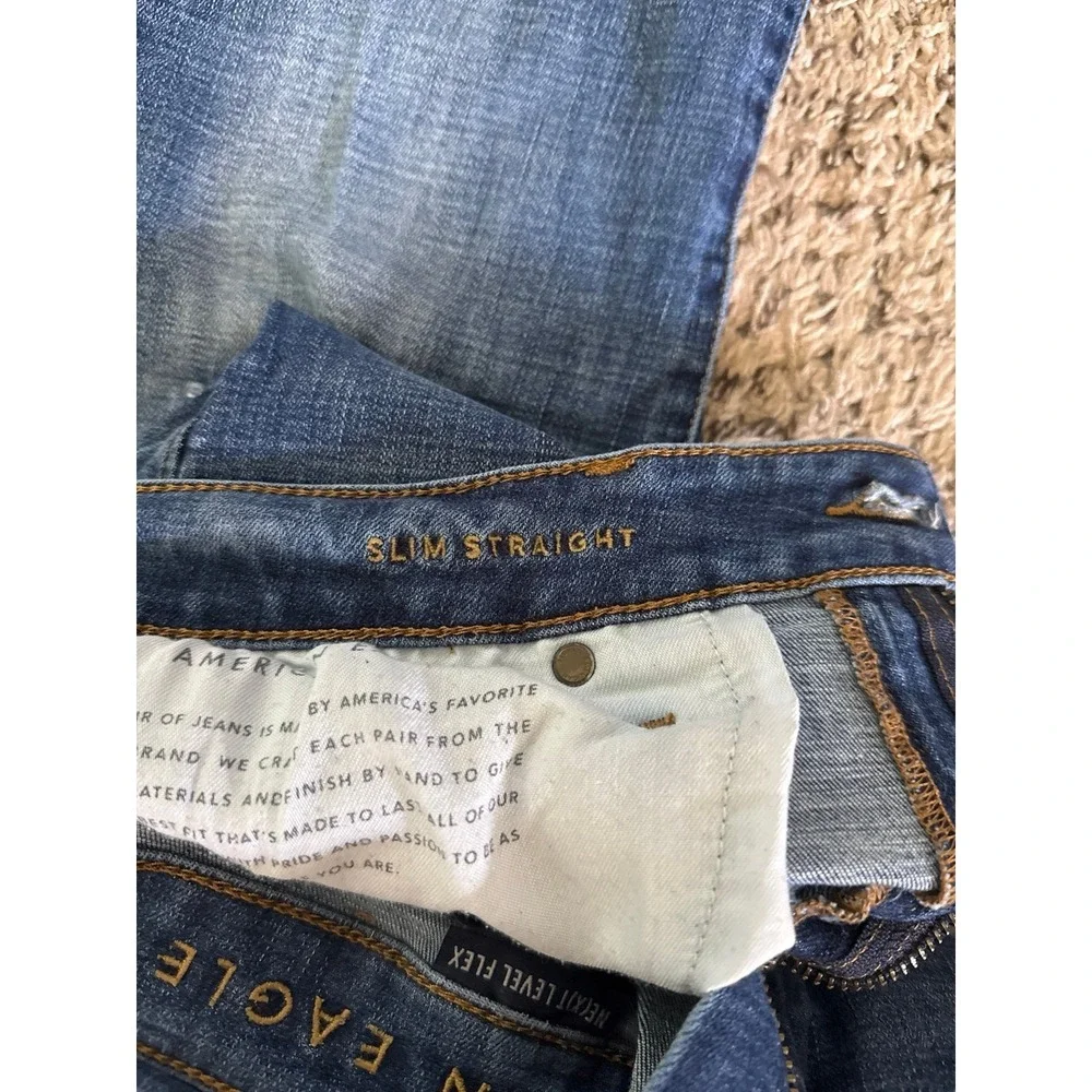 American Eagle Men's Slim Fit Distressed Blue Jeans Size 34x32